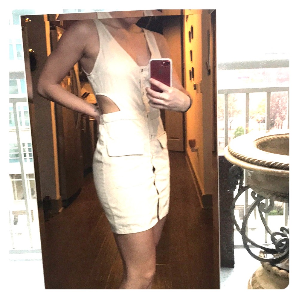 Khaki overall dress